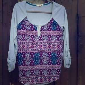 Rewind large long sleeve blouse.